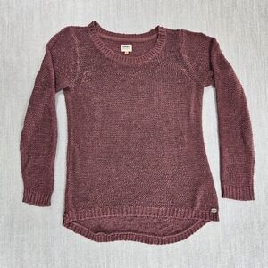 ONLY Blue Behaviour Women's Casual Loose Knit Blouse Wine Red Sz Medium